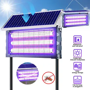 Solar Mosquito Killer Lamp Outdoor – 20W High-Power Waterproof Insect Zapper with 3 Tube, Dual Charging, 6000mAh Battery for Garden, Yard, Farm, Patio