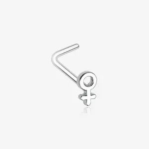 Classic Female Symbol L-Shaped Nose Ring