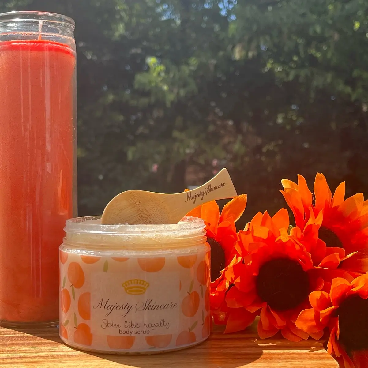 Peach body scrub