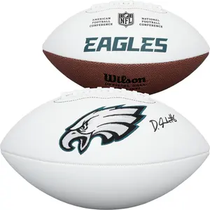 DeVonta Smith Philadelphia Eagles Autographed Wilson White Panel Football - Fanatics Authentic Certified