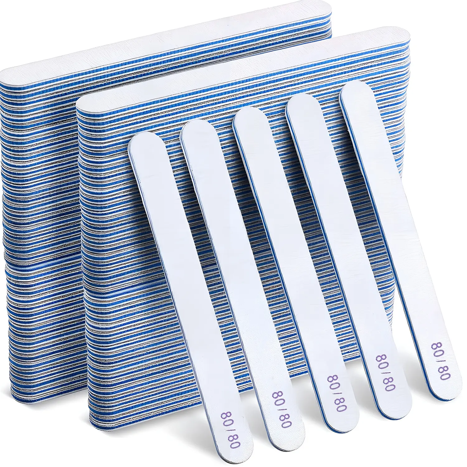 200 Pcs Nail Files 100/180 Grit （80/80 Grit Option） Double Sides Emery Boards Reusable Nail Files for Acrylic Fingernails Professional Manicure Tools for Natural Acrylic Fingernail Home and Salon Supplies