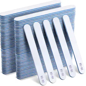 200 Pcs Nail Files 100/180 Grit （80/80 Grit Option） Double Sides Emery Boards Reusable Nail Files for Acrylic Fingernails Professional Manicure Tools for Natural Acrylic Fingernail Home and Salon Supplies