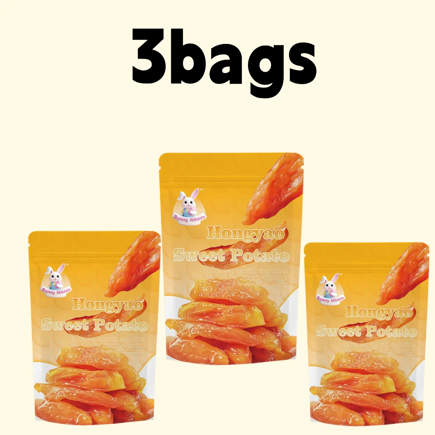 3packSoft Chewy Dried Sweet Potato Strips, Natural Sun-Dried Root Vegetable Snack, No Artificial Additives, Portable Resealable Bag for Travel Office Breakfast, Product of China