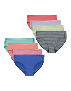 Hanes Pure Comfort Girls' Microfiber Hipster Underwear 8-pack Multi Pack Comfortable Fit Soft Stretch Fabric Breathable Gupsyh