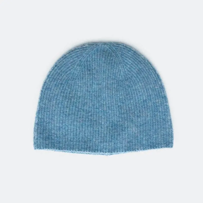 Knit Beanie - Alpaca Wool Blend - Ice Blue