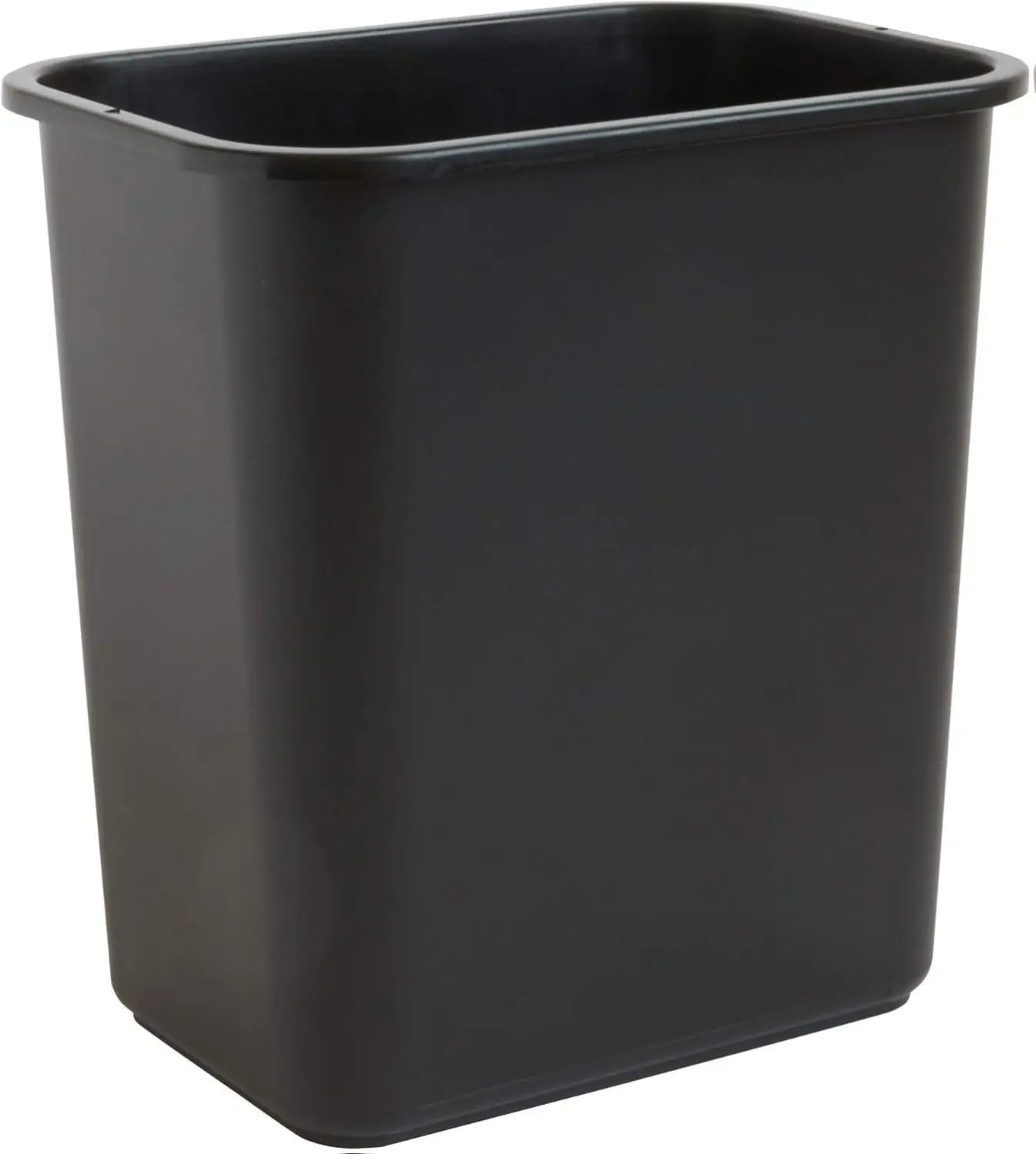 United Solutions 7 Gallon / 28 Quart Efficient Trash Wastebasket, Fits Under Desk, Small, Narrow Spaces in Commercial, Kitchen, Home Office, Dorm, Easy to Clean, Black (Pack of 1)