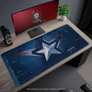 America Shield Desk Mat, Gaming Mouse Pad, Superhero Office Decor, Movie Desk Mat, Vibrant Hero Gift