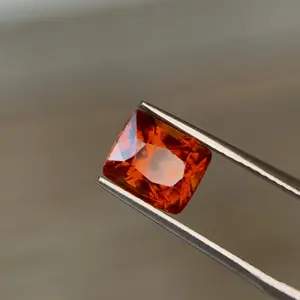 3.13 ct Natural Hessonite Garnet Honey Yellow – Cushion Cut – AIG Certified