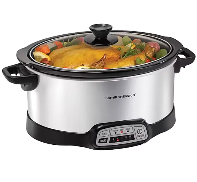 Hamilton Beach 7-Qt. Programmable Oval Slow Cooker, Family Kitchen Essential, Easy to Use, Time-Saving, Easy To Clean, Keep Warm Function, Large Capacity