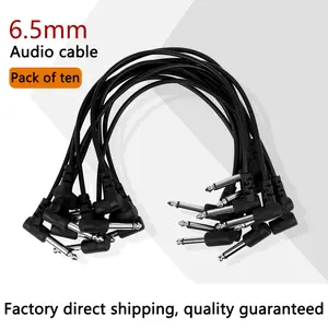 6.35mm Guitar Effect Pedal Cable (10 Pack) Opp Bag, High-Quality Musical Instrument Accessory, Ideal for Amplifiers & Effects
