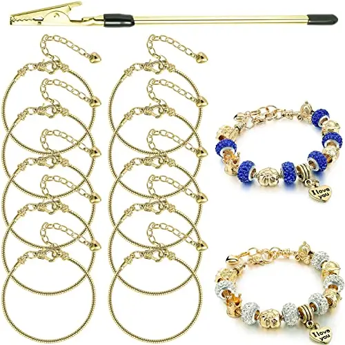 10Pcs Gold Bracelet with Bracelet Helper