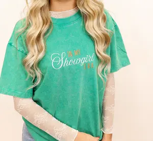 Embroidered In My Showgirl Era Oversized Acid Wash Tshirt
