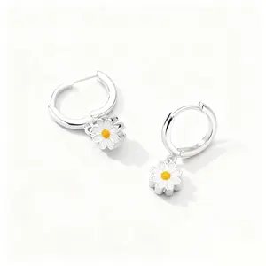 Dainty Daisy Earrings 925 Silver Hypoallergenic Flower Jewelry