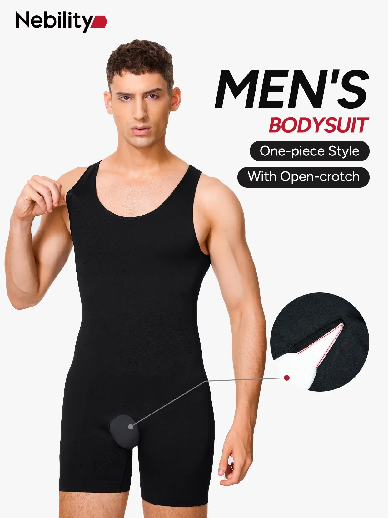 【Nebility】Men's One-piece Shapewear - Seamless Body Suit Menswear Elastic Fitness