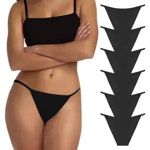 LEVAO 6 Pack Plus Size Women's Bikini Panties, Cotton Ladies String Underwear, No Show Hipster Breathable Women Briefs