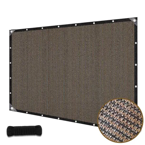HOMEYA 90% Sun Block 100% HDPE Shade Cloth with Grommets - Durable Mesh Tarp (3.3/6.6/12/16 FT) Outdoor Shade Canopy, 12/16FT Wide Cover for Garden Plants Greenhouse, Patio Pergola Carport Aluminum Frame Cover