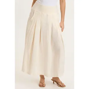 Aderyn Linen Pleated Skirt