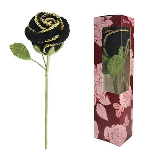 Handmade Crochet Rose, Knitted Bouquet Rose, Artificial Rose for Girl, Perfect for Birthday, Thanksgiving Day, Christmas, Anniversary, Valentine's, Mother's Day, Wedding Decor, Performance Props