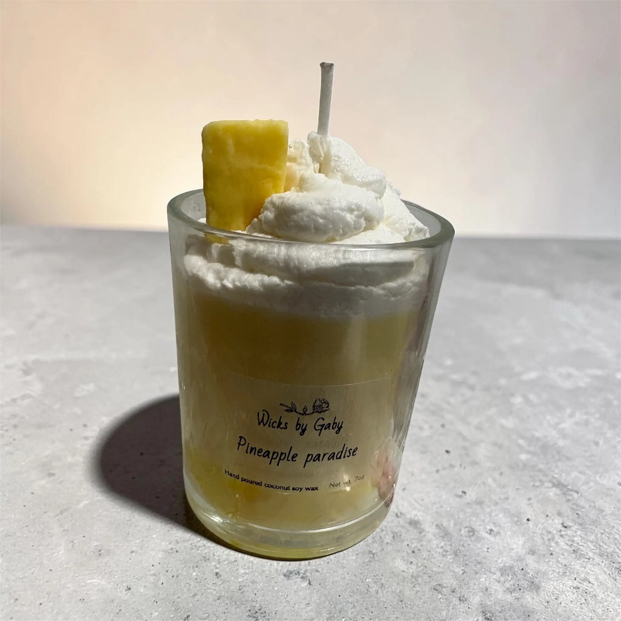 Pineapple Paradise Scented Household Candle - Hand-Poured Coconut Wax Aroma Freshener, Fresh Scent Home Decoration Accent