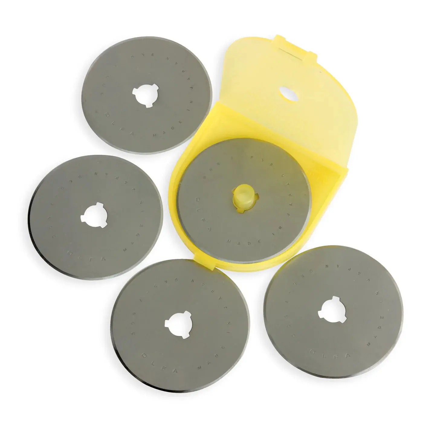 OLFA 60mm Sharp Replacement Rotary Blade - 5 Pack (RB60-5), Sewing Tool Kit Accessory for Quilt Projects, Fabric Rotary Cutter Part for Quilting Makers, Enables Cleaner Cuts, Reduces Wasted Fabric, Aids Smoother Project Prep, Replacement Blade