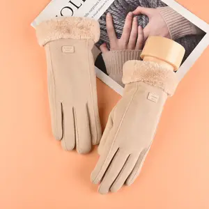 Winter Touchscreen Gloves for Women Warm Fleece Lined Cold Weather Gloves with Grip for Driving & Phone Use Conductive Fingertips Soft Suede Palm