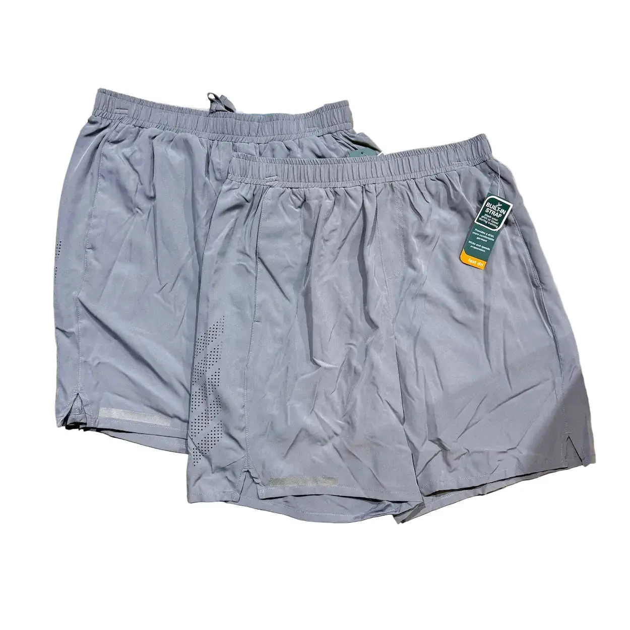 Spyderpunk Men's Performance Sport Shorts Fast Dri Vented Design Gray Black 7" Inseam Reflective Details Ultra Soft Feel 88 Polyester 12 Spandex