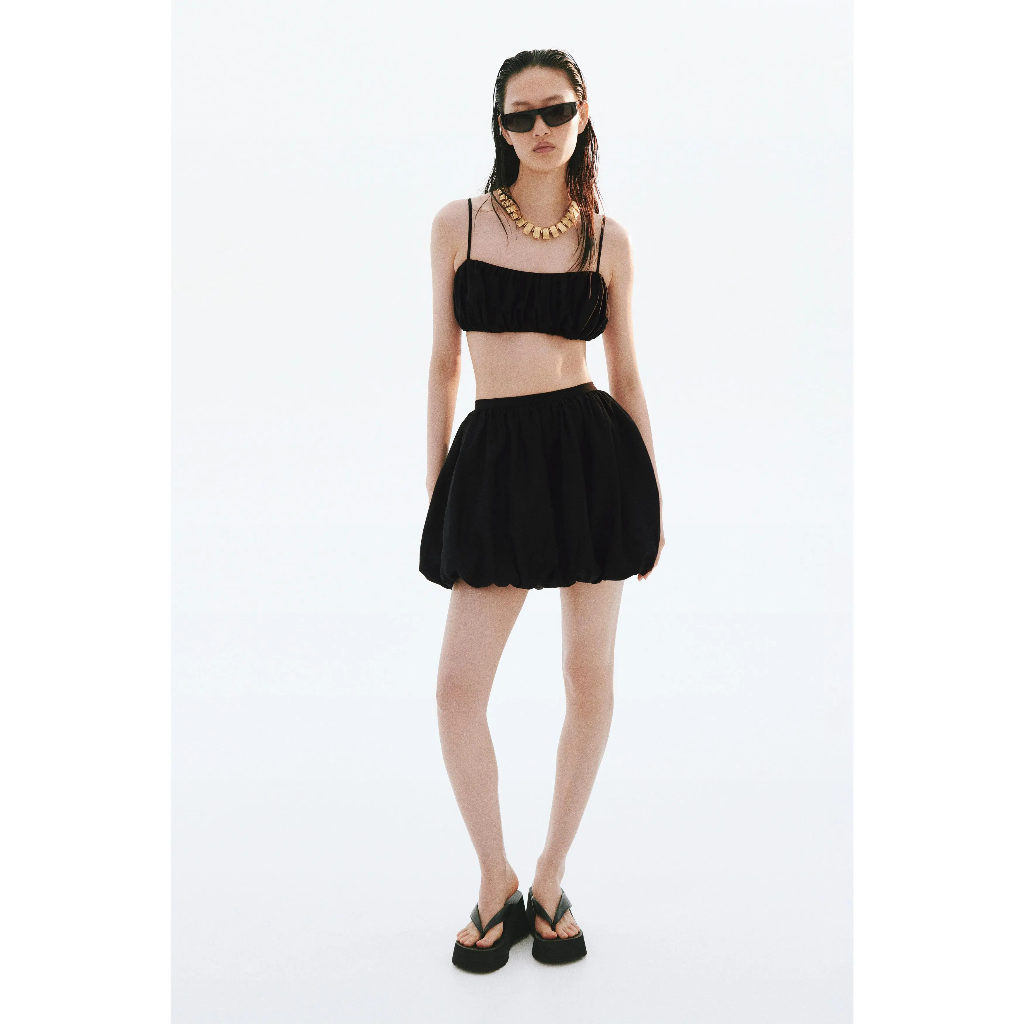 H&M Bubble-hem mini skirt H&M Bubble-hem mini skirt