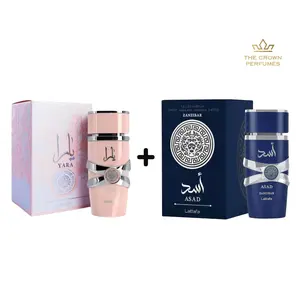 Lattafa Perfumes Yara + Asad Zanzibar Eau de Parfum Bundle – 3.4 oz (100ml) Each | Sweet & Spicy Fragrance Set