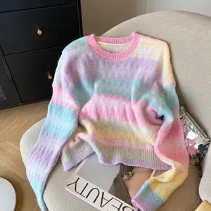 Colorful women’s knitted tops,warm,colorful