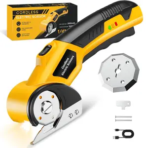 Cordless electric scissors, USB rechargeable lithium battery, lightweight design, long battery life, rechargeable battery, suitable for clothes, cardboard, carpets, synthetic leather, perfect gift choice for birthdays and Christmas