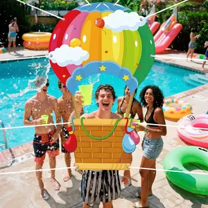 2D Flat Party Banner, 1 Balloon Photography Background Banner - Birthday Party Decoration, With Rainbow, Suitable for Adult Parties, Family Gathering Parties, Photography Background - Applicable for Birthdays, Bathtubs