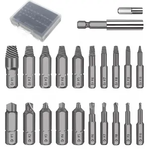 Screw Extractor Drill Bit Set, 22pcs/set Broken Bolt Remover Tool Set, Screw Extractor Set, Power Tool Accessories with Storage Box