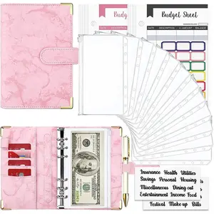 28PCS Money Budget Planner Binder with Zipper Envelopes, Cash Envelopes for Budgeting, Money Organizer for A6 Cash Budget Binder