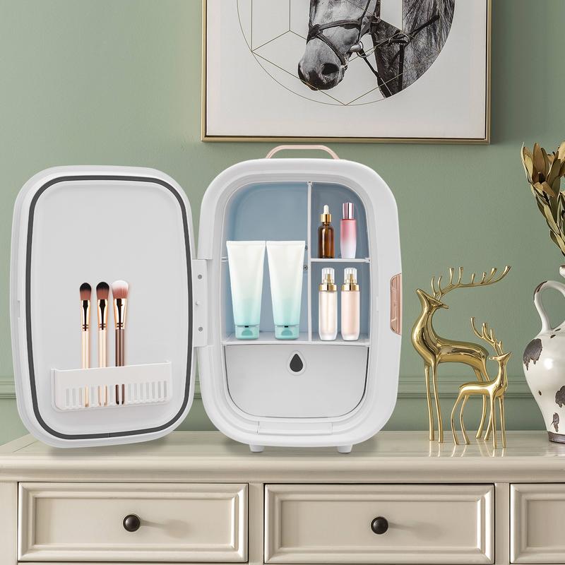 CNCEST 12.68Qt Cosmetic Refrigerator Dual Cooling Heating 39-140°F Quiet 20dB with Car Home Adapter for Skincare Makeup