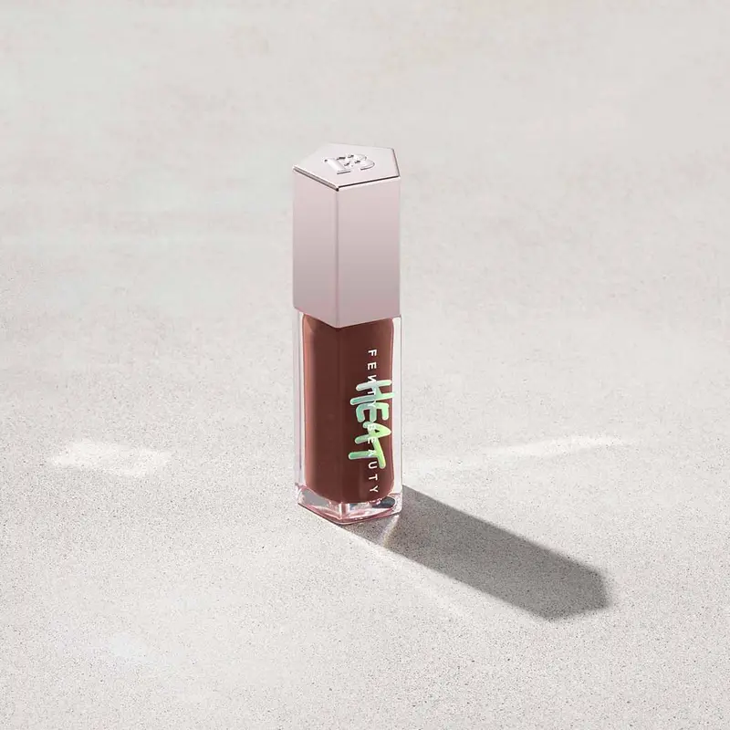 Fenty Beauty Gloss Bomb Heat Universal Lip Luminizer + Plumper — Hot Chocolit Heat — glossy sheer rich brown chocolate shade — plumping lip gloss