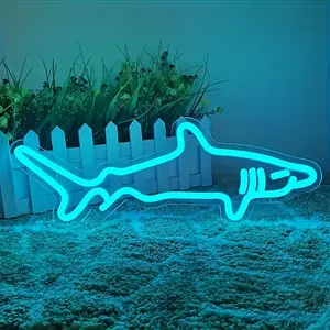 Shark LED Neon Light Sign, USB Powered with Switch, Mesmerizing Wall Decor for Home, Aquarium, Zoo, Bar, Club, Pub, Party