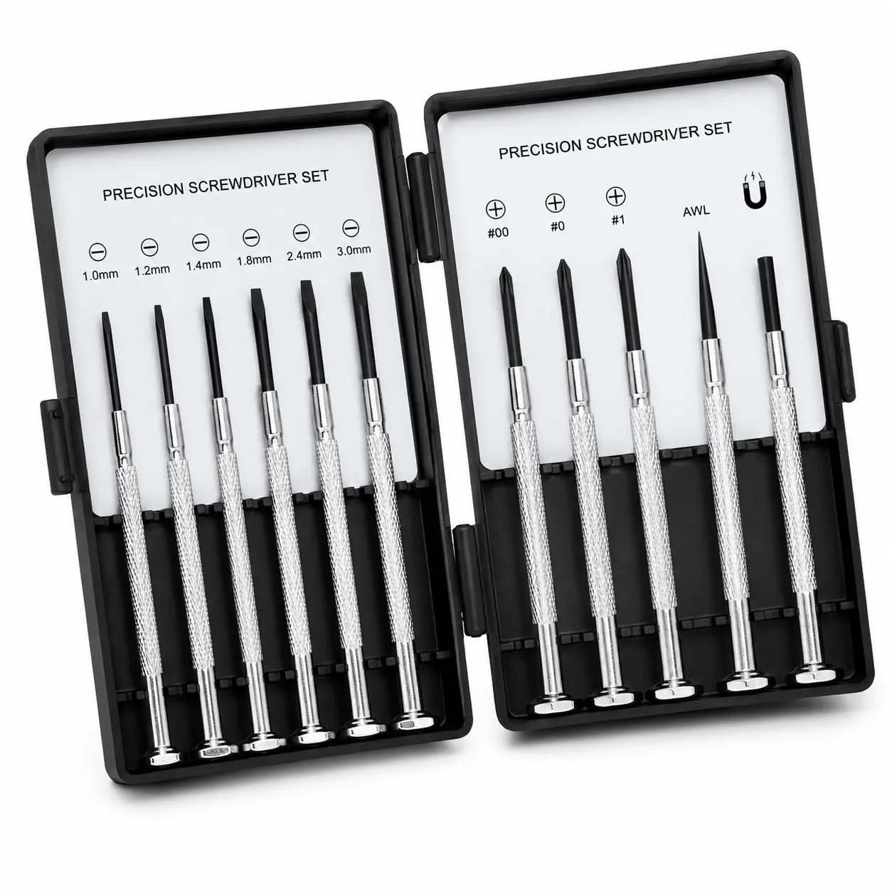 11PC Metal Precision Magnetic Screwdriver Set - Small Size, Easy-to-Grip Textured Handles, 6 Flat Head Screwdrivers, for Eyeglasses & Watch DIY Repairs & Hobby Projects, Electronics & Cameras Fixing