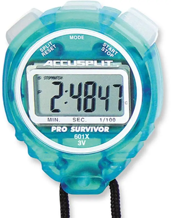 212 MAIN Accusplit A601XAQ Pro Survivor Rugged Polycarbonate Stopwatch - Outdoor Sports Stopwatch with Aqua Case