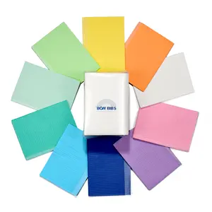 50 Waterproof 3-Ply Disposable Salon Bibs – 13x18 Professional Workstation Mats for Lash Techs, Nail Artists & Tattoo Studios Dental Cleaning Kit Dental Kit Brush