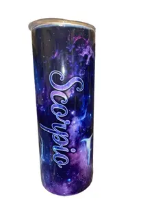 Scorpio - Zodiac Sign with Galaxy & Stars Celestial Horoscope - Oct 24th - Nov 21st - 20oz Skinny Sublimation Tumbler - Amy's Tumbler Junkies!