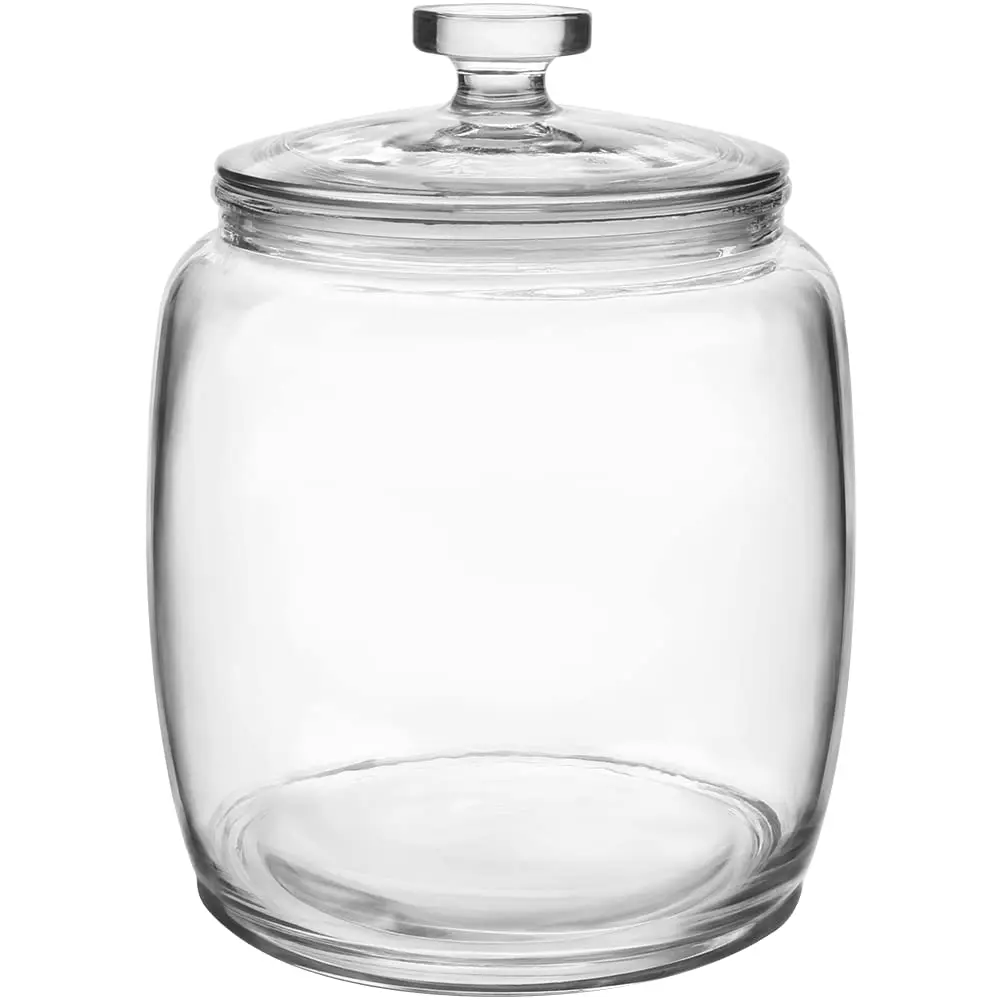 2.5 Gallon Glass Jars with Lids, Large Cookie Jars with Wide Opening, 1 Pc Glass Storage Jars with Lids for Kitchen, Great for Storage Flour, Rice, Sugar, Pasta, Candy
