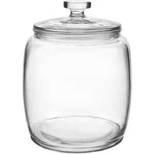 2.5 Gallon Glass Jars with Lids, Large Cookie Jars with Wide Opening, 1 Pc Glass Storage Jars with Lids for Kitchen, Great for Storage Flour, Rice, Sugar, Pasta, Candy