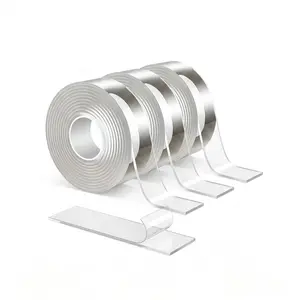 6 pcMulti-Purpose Clear Nano Tape Double Sided Adhesive - Heavy Duty Strong Sticky, Reusable Removable Traceless for Wall Mounting Home Decor