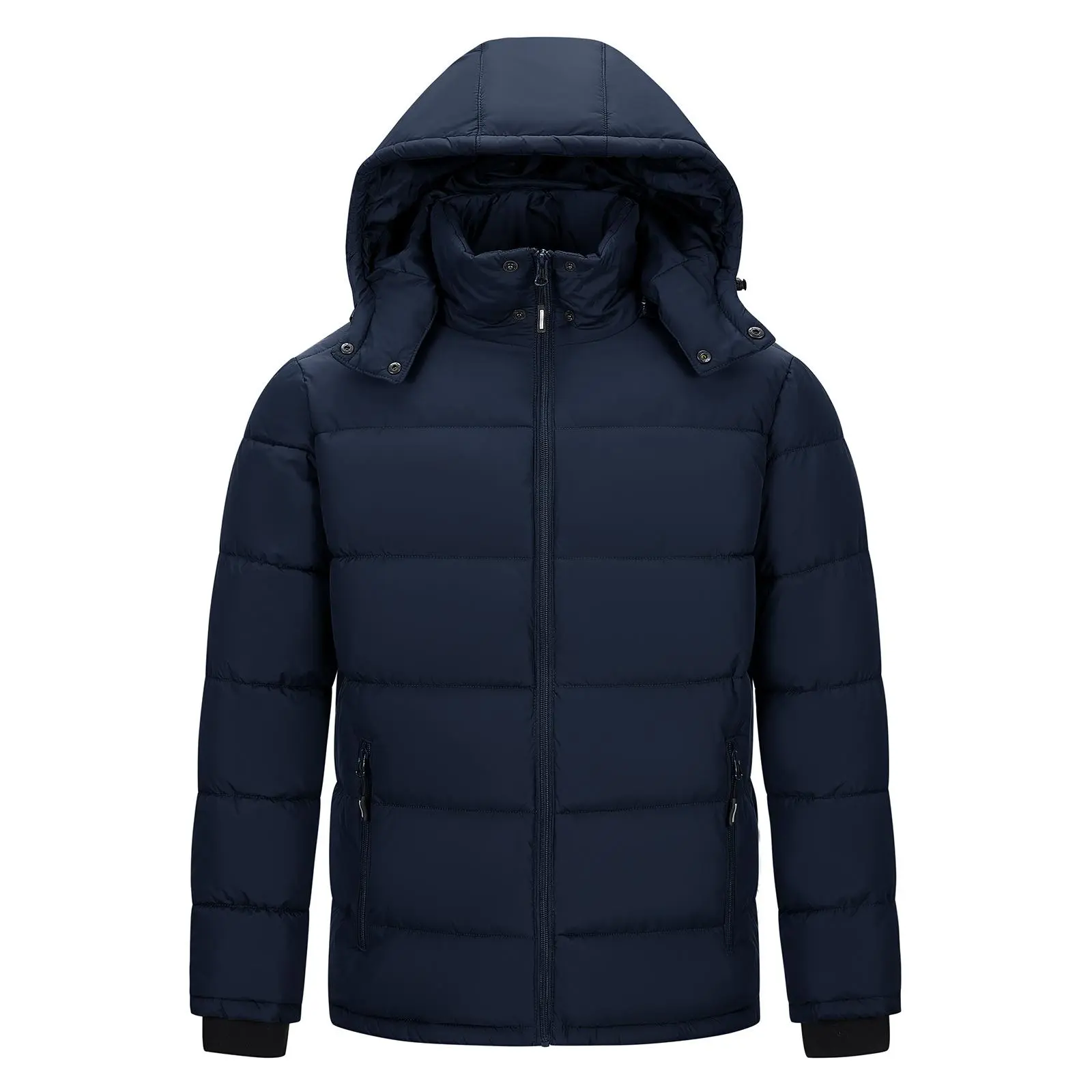 Outdoor Ventures Men's Lightweight Puffer Jacket Detachable Hood