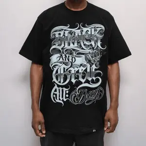 Mens T-Shirt Gangster Style West Coast Chicano Lettering Tattoo Graffiti Hip-Hop