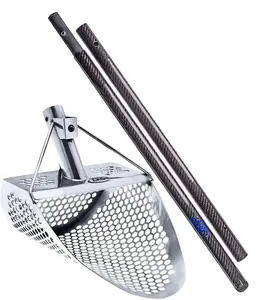 CKG SAND SCOOPS HEX-10 SCOOP WITH CARBON FIBER TRAVEL SAND SCOOP POLE HANDLE FOR METAL DETECTING