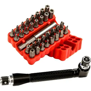 34PCS Security Bit Set 1/4 Inch Hex Shank Screwdriver Bit Set,Tamper Proof Bits-Torx+Hex+Tri Wing+Star+Spanner for Torx Security Screwdriver Set,High Hardness Impact Driver Bit Set