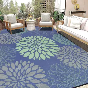 Reversible Outdoor Rug 9x12Ft  Patio Rug Carpet Portable Outdoor Plastic Straw Rug Large RV Camping Mat Rug for Patio, Clearance, Deck, Beach, Porch, Camping, Picnic, Colorful