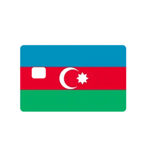 Custom Adhesive Stickers Azerbaijan Flag Credit Card Sticker - High Quality, Waterproof, Stain Resistant
