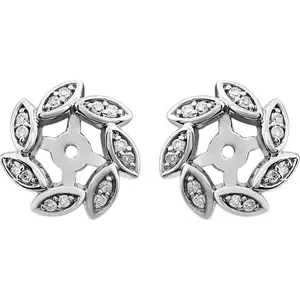 14Kt White 1/10 Ctw Diamond Earring Jackets (up to 4mm)